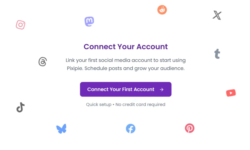 Pixipie social accounts dashboard